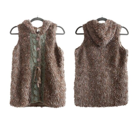 Lady Story 3D-Floral Hooded Vest - Picture 1 of 12